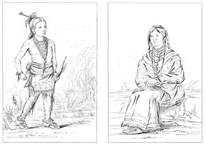 Amerikan intiaanit, North Western Frontier, 1841. tekijältä Myers and Co