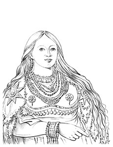 Minkin muotokuva, intiaani nainen, 1841.