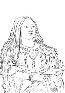 Muotokuva intiaaninaisesta, 1841. tekijältä Myers and Co