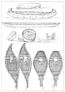 Sioux-kanootit ja Chippewa-lumikengät, 1841. tekijältä Myers and Co