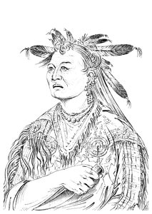 The Bloody Hand, yksi Riccaree-heimon päälliköistä, 1841.