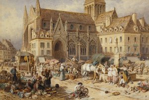 Gervaise, Falaise: markkinapäivä, tekijältä Myles Birket Foster
