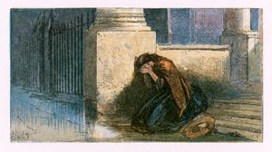 Kuvitus "Autioitu kylä" tekijältä Myles Birket Foster