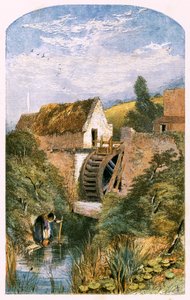 Kuvitus "Autioitu kylä" tekijältä Myles Birket Foster