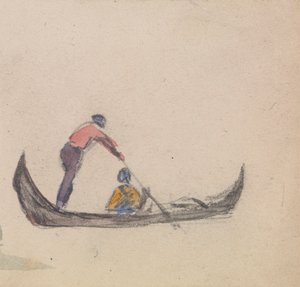 Um de um grupo de três estudos de gôndolas finlandês tekijältä Myles Birket Foster