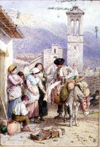 Kulkuri (akvarelli) tekijältä Myles Birket Foster