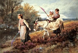 The Ride Home (akvarelli vartalovärillä paperille) tekijältä Myles Birket Foster