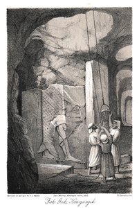 Kalajumala Dagonin kaiverruksen kaivaminen Ninivessä 1853 tekijältä N. Chevalier