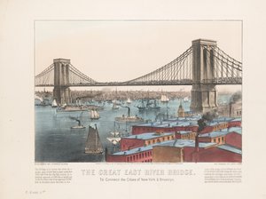Suuri East Riverin silta: yhdistämään New Yorkin ja Brooklynin kaupungit, noin 1872