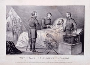 "Stonewall" Jacksonin kuolema (litografia) tekijältä N. and Ives J.M. (1824 95) Currier