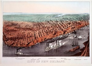 Näkymä New Orleansista. Värituloste (värituloste)