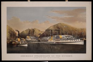 Amerikkalaiset höyrylaivat Hudsonilla. Highlandsin ohi. Drew, St John ja Excelsior