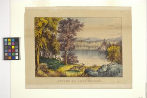 Autumn On Lake George (käsinvärjätty litografia)