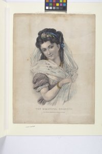 Kaunis brunette (käsinvärinen litografia)