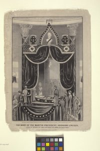 Marttyyrin ruumis Presidentti, Abraham Lincoln (litografia)