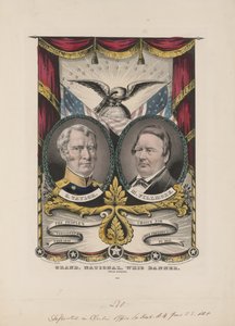 Suuri kansallinen Whig-banneri, n. 1848 (värilitografia) tekijältä Currier and Ives