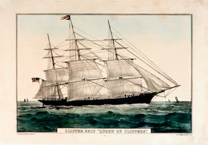 N Currierin tekemä litografia "Clipper Ship 