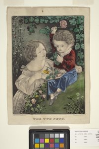 Kaksi lemmikkiä (käsinvärinen litografia) tekijältä N. and Ives J.M. (1824 95) Currier