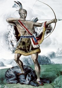 Indian Hunter, 1845 tekijältä N. and Ives, J.M. Currier