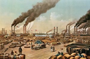 The Levee - New Orleans, 1884 tekijältä N. and Ives, J.M. Currier