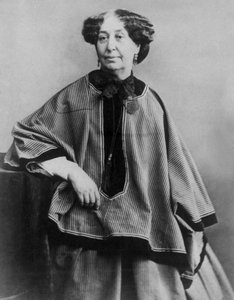 Ranskalainen kirjailija George Sand (1804-1876), valokuva Nadar 1864 tekijältä Nadar