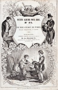 Frontispice of "Pikkualbumit nauruille numero 25. He kirjoittivat meille Pariisista. Toinen osa”, 1850 (kaiverrus) tekijältä Nadar