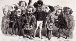 Muotokuvia kirjailijoista Paul de Kock (1793-1871), Emile Augier (1820-1889), Eugene Scribe (1791-1861), Felix Nadar, Alphonse Karr (1808-1890), Alexandre Dumas Pere (1802-1870) ja Alexandre Dumas Jr. (1824-1895), Joseph Mery (1798-1866) ja Leon Gozan (180 tekijältä Nadar