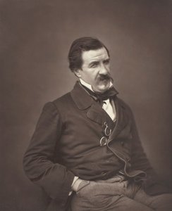 Champfleury nascut Jules François Felix Fleury-Husson, crític i novel·lista francès, 1821-1889, c.1855 finlandès tekijältä Nadar