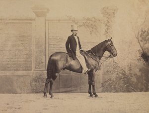 Mies hevosen selässä, c. 1860-luku. tekijältä Nadar