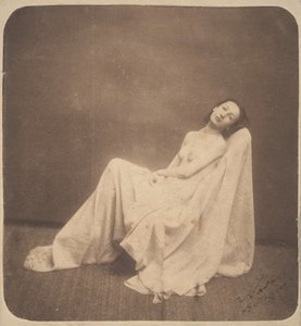 [Istuva malli, osittain draped], 1856-59. tekijältä Nadar