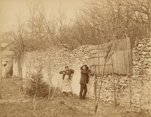 Ermitage de Sénart, puutarhuri ja Jules Belaube. tekijältä Nadar [Gaspard Félix Tournachon]