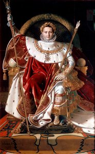 "Napoleon keisarillisella valtaistuimellaan", 1804