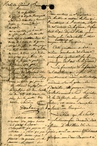 Kenraali Bonaparten muistiinpano, 13. syyskuuta 1795, 1921.
