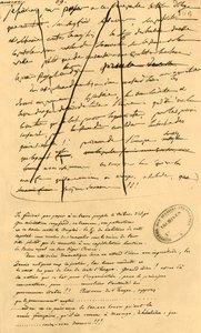 Karkea luonnos tekstistä sisällytettäväksi Le Moniteur Universel -julkaisuun, 16. huhtikuuta 1801, 1921.