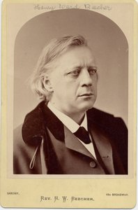 Henry Ward Beecher (1818-87), amerikkalainen pappi, sosiaalinen uudistaja (albumikuva) tekijältä Napoleon Sarony
