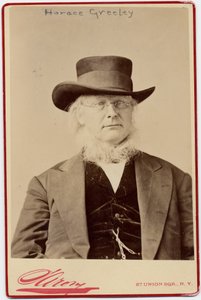 Horace Greeley (1811-72), yhdysvaltalainen poliitikko ja sanomalehtitoimittaja (albumikuva) tekijältä Napoleon Sarony