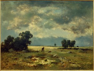 Ukkosmaisema (metsästäjän kanssa)