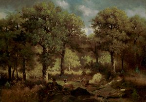 Fontainebleaun metsän sisäosa; Fontainebleaun metsässä tekijältä Narcisse Virgile Diaz de la Peña