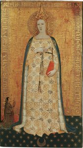 Vierge parturiente, Virgo paritura - Madonna del Parto (Synnytyksen Madonna) - Nardo di Cione (aktiivinen noin 1346-1365). Tempera paneelissa tekijältä Nardo di Cione Orcagna