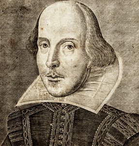 Muotokuva William Shakespearen etusivun Comedies, historiat,  tragediat i.... tekijältä Nathan Benn