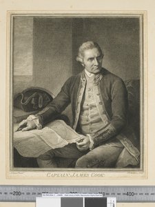 I. Kapteeni James Cook, kaiverrus J. K. Sherwin (1751–1790), n. 1773–84 (kaiverrus) tekijältä Nathaniel (after) Dance Holland