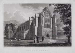 Bolton Abbey (kaiverrus) tekijältä Nathaniel (after) Whittock