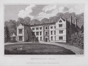 Brownholme Hall (kaiverrus) tekijältä Nathaniel (after) Whittock