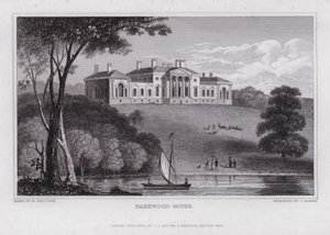 Harewood House (kaiverrus) tekijältä Nathaniel (after) Whittock