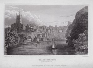 Knaresborough, sillalta (kaiverrus) tekijältä Nathaniel (after) Whittock