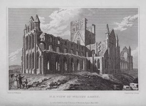 Koillisnäkymä Whitby Abbeystä (kaiverrus)