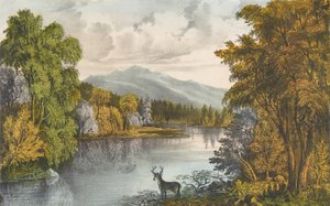 Llac Moosehead, Maine, 1857-72., 1857-72. Creadors: Nathaniel Currier, James Merritt Ives, Currier i Ives.finnish tekijältä Currier and Ives