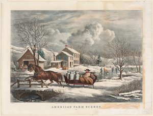 American Farm Scenes, Talvi, 1853. tekijältä Nathaniel Currier