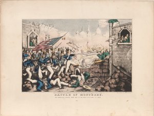 Montereyn taistelu / Amerikkalaiset pakottavat tiensä pääaukiolle, 23. syyskuuta 1846 tekijältä Nathaniel Currier