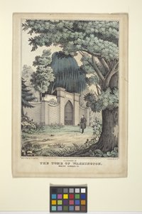 Lafayette Washingtonin haudalla (käsinvärinen litografia) tekijältä Nathaniel Currier